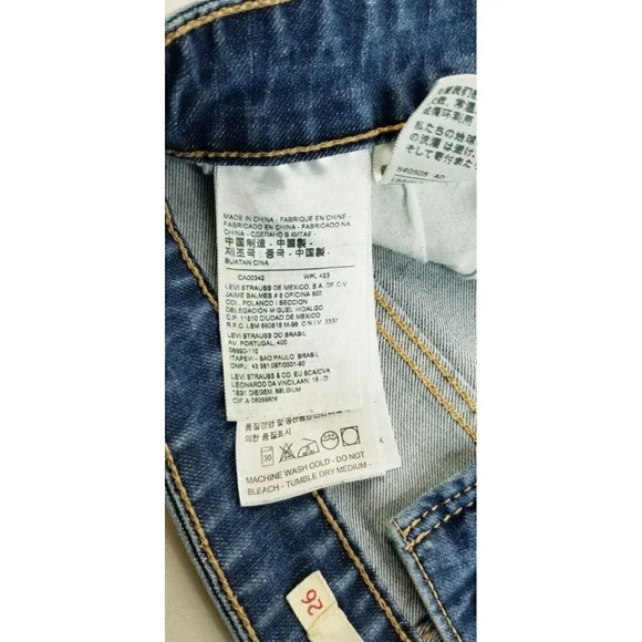 Levi's 26X28 Women's 721 High Rise Skinny Ankle Zip Blue Denim Premium Jeans - Picture 15 of 15